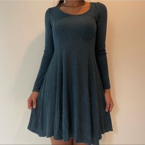 American Eagle Knit Long Sleeve Dress in Teal